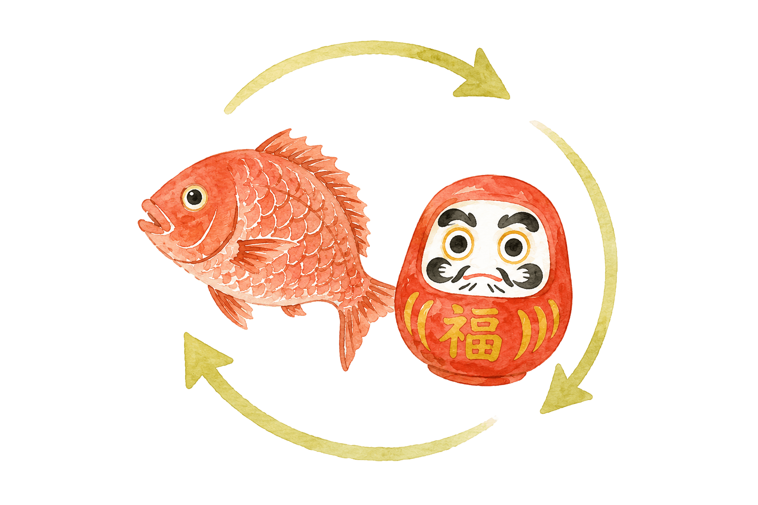 縁起モノのイラスト